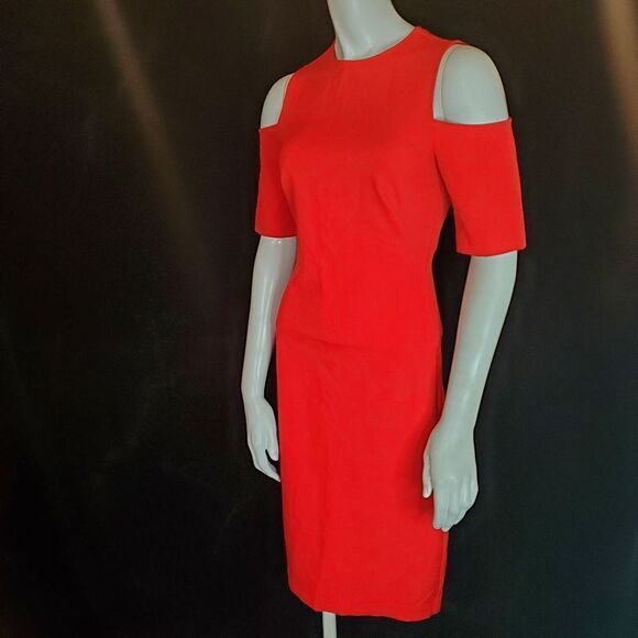 Zara Woman Red Cold Shoulder Dress (XS) - Picture 4 of 8